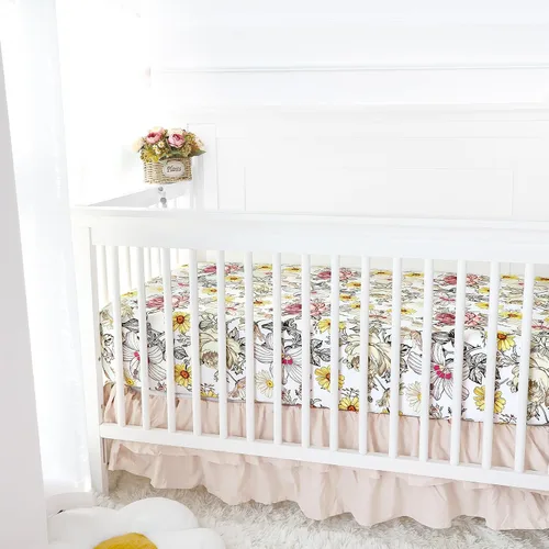 Miniatura 8 de Sábanas de cuna para niña y niño, sábana bajera ajustable para colchones estándar de cuna y de niño pequeño, ultra suaves y transpirables, sábanas