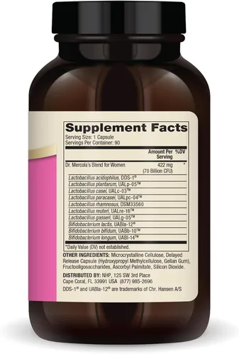 Miniatura 2 de Dr. Mercola Probióticos completos para mujeres, apoya la salud intestinal, vaginal e inmunológica, contiene cepas de Lactobacillus, sin OMG, sin