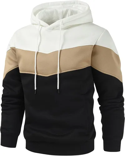 Miniatura 2 de Gesean Sudadera con capucha, de manga larga, para hombre, diseño de bloque de color, estilo informal, con bolsillo