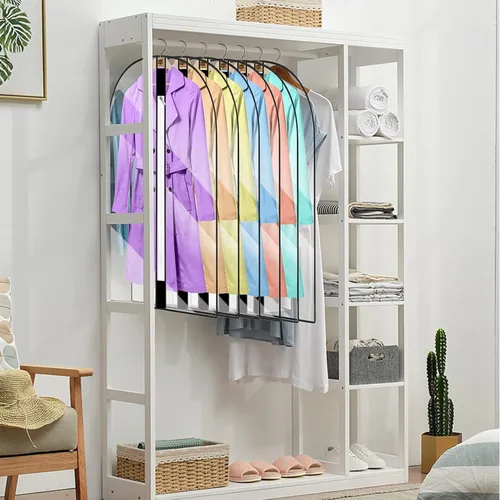 Miniatura 6 de Paquete de 6 fundas de ropa transpirables transparentes con cremallera, 23.6 x 39.9 pulgadas, impermeables, fundas para bolsas de vestir, bolsa