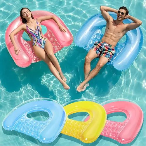 PuppyuWill - Paquete de 3 flotadores de piscina para adultos, diseño minimalista para silla de piscina, 46 x 36 pulgadas, colores que aumentan el