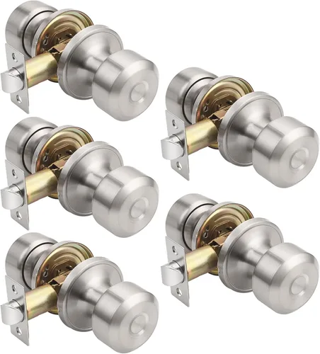 Miniatura 65 de KNOBWELL Paquete de 4 pomos de puerta cuadrados modernos para paso, pomos de puerta interiores, manija de puerta de pasillo y armario, color negro