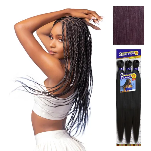 Miniatura 45 de Sensationnel Ruwa - Cabello trenzado preestirado, 3 x 48 pulgadas, repelente al agua, kanekalon, de secado rápido, sintético, sin picazón