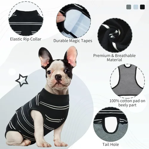 Miniatura 7 de Kuoser - Traje de recuperación para cirugía de perro, traje de recuperación suave y transpirable para perros, para esterilización femenina