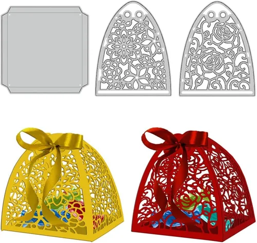 GLOBLELAND Troqueles de corte de caja de dulces de flores para hacer tarjetas, 3D, troqueles de corte para manualidades, álbumes de recortes,