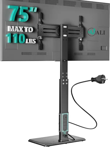 Miniatura 12 de WALI Soporte de TV rodante con manivela de mano, soporte de televisión alto móvil con ruedas para televisores de 30 a 70 pulgadas de hasta 110