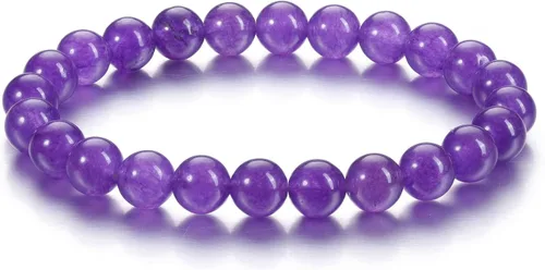 Miniatura 21 de Jovivi Pulsera elástica de cuentas redondas semipreciosas naturales – 0.315 pulgadas hecha a mano con cuentas de piedras preciosas curativas