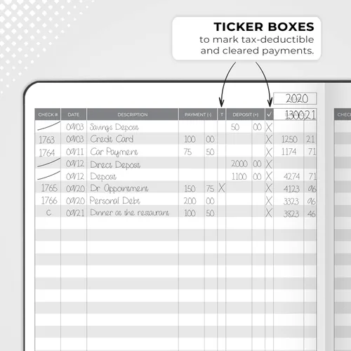 Miniatura 5 de Clever Fox Libro de registro de cheques – Registro de transacciones de lujo, libro de contabilidad contable, registro de cheques y libro de registro
