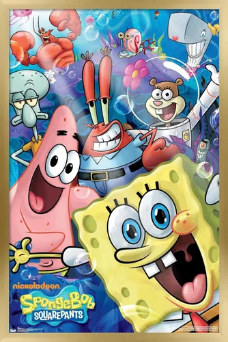 Miniatura 9 de Trends International Nickelodeon Spongebob - Póster de pared Joy, 14.725 x 22.375 pulgadas, versión con marco de madera tipo granero