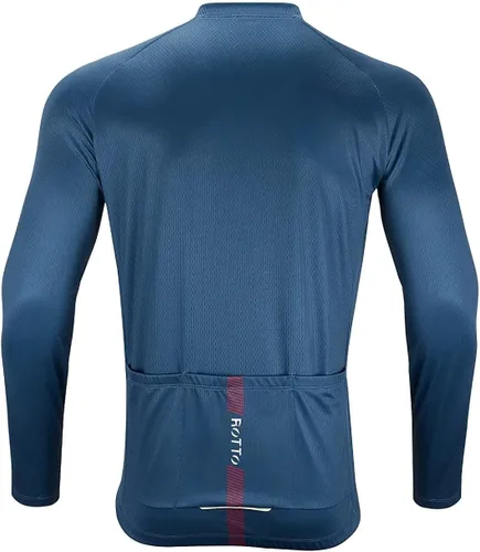 Miniatura 2 de ROTTO Camiseta de ciclismo para hombre, manga larga, serie Simple Line