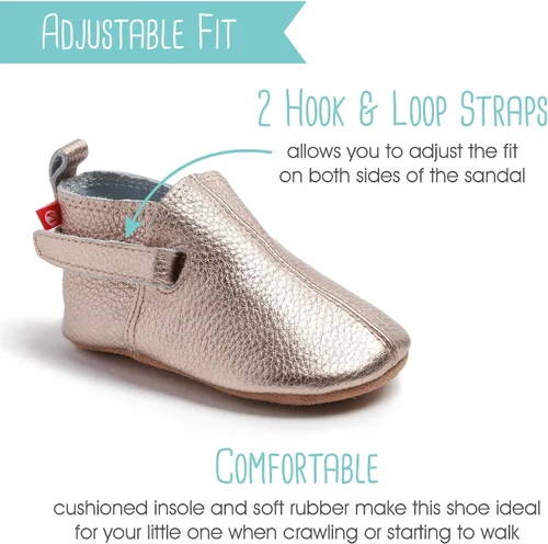 Miniatura 5 de Zutano Leather Baby Shoes for Boys and Girls Rose Gold