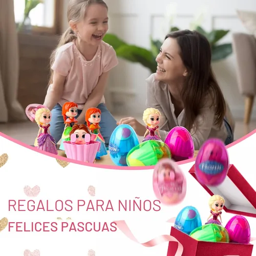Miniatura 7 de xutengy Paquete de 4 rellenos esenciales para cesta de Pascua, huevos de princesa, juguetes de deformación prellenados para niños y niñas