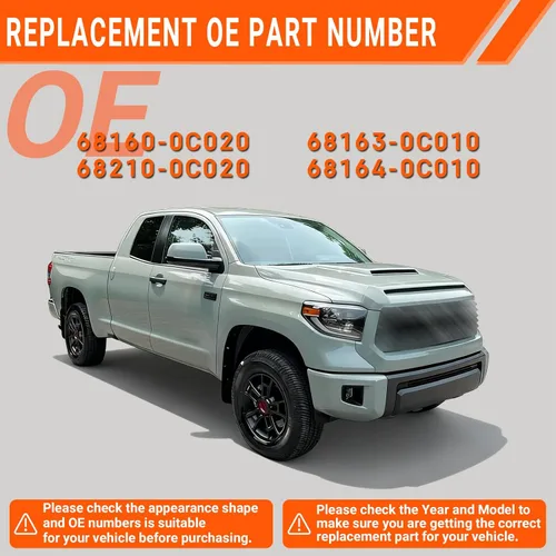 Miniatura 3 de Burlete de moldura de ventana compatible con Tundra 2007-2020 Double Cab reemplaza 68160-0C020 68210-0C020 68163-0C010 68164-0C010
