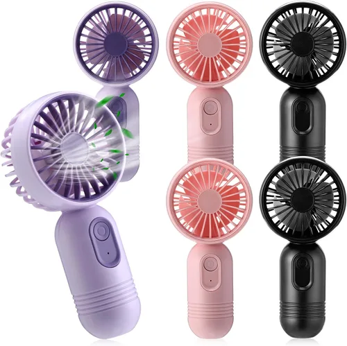 Miniatura 29 de Rossesay Miniventilador portátil a granel, lindo ventilador de mano ligero, pequeño ventilador personal de mano y pestañas de 3 velocidades