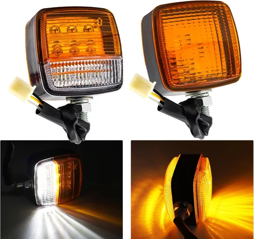 Miniatura 9 de Ourbest Luces LED de pedestal de doble cara, señal de giro, lámpara lateral de ancho para remolque de carga resistente, semi camión, amarillo