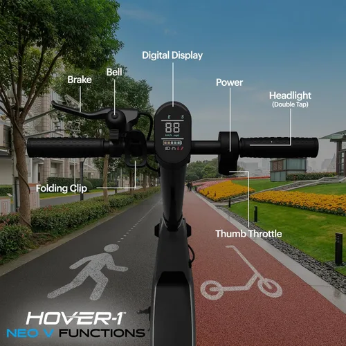 Miniatura 4 de Hover-1 Neo Family Foldable Electric Scooter with 300W/250W/200W Rated Brushless Motor, 16/14/12 mph Max Speed, 8.5"/6.5” Wheels, 10/7 Mile Range
