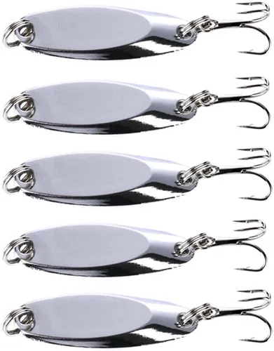 SagaSave Paquete de 5 cucharas de pesca, cucharas de pesca, cucharas de metal duro, señuelos con ganchos agudos para pesca en agua salada y agua