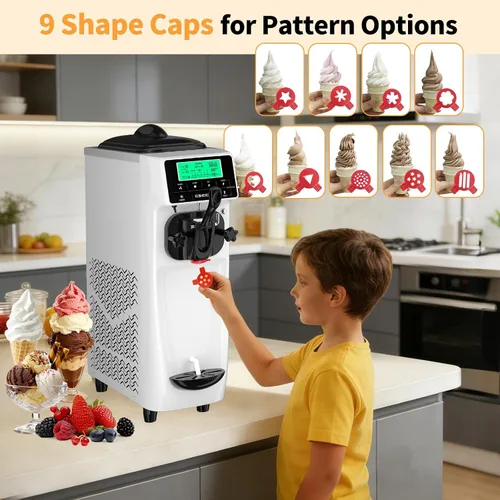 Miniatura 8 de Máquina de helados - Máquina de helado de un solo sabor de 3.5 gales/H, máquina de helado suave de 5 pulgadas con máquina de servicio suave