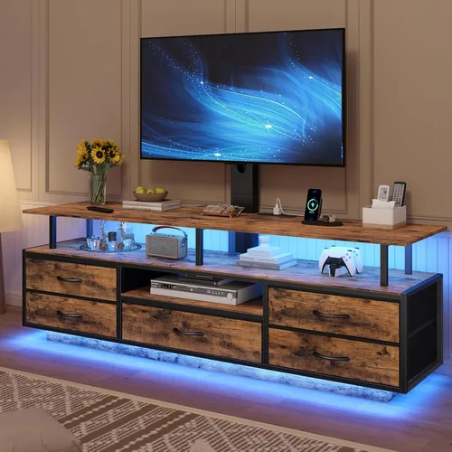 Miniatura 9 de BTHFST Soporte de TV con soporte para televisores de 32/55/65/70 pulgadas, soporte de TV LED de 51.2 pulgadas con tomas de corriente