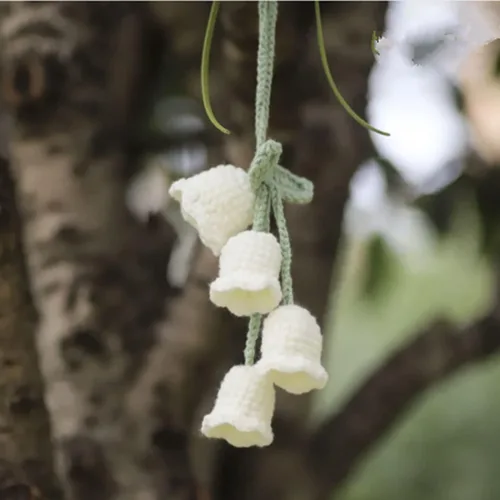 Miniatura 8 de Planta colgante de ganchillo para automóvil, colgador de espejo de automóvil de punto, cesta colgante de ganchillo para plantas de automóvil, lindos