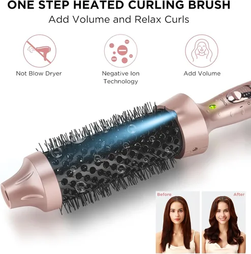 Miniatura 2 de Aima Beauty Cepillo caliente, 1.3 pulgadas/1.378 in cepillo para rizar con calefacción hace que el cabello sea más suave, más suave, cepillo térmico