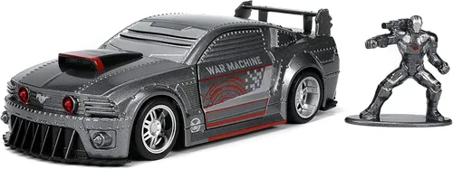 Jada Toys Marvel 1:32 2006 Ford Mustang GT - Coche fundido a presión con figura de máquina de guerra de 1.65 pulgadas, juguetes para niños y adultos