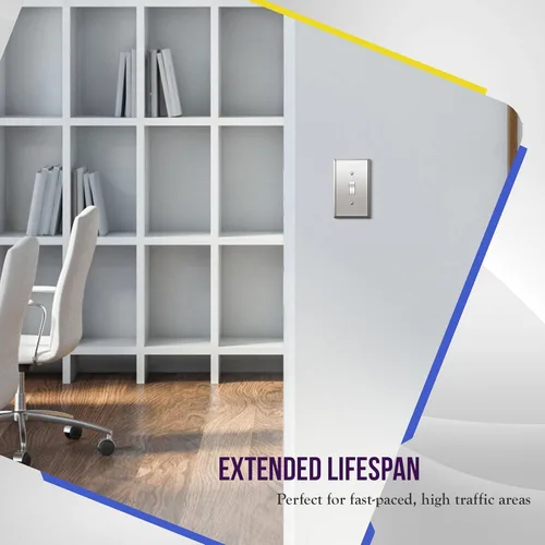 Miniatura 6 de ENERLITES Placa de Pared Metálica para Interruptor de Luz de Palanca, Acero Inoxidable 201, Resistente a la Corrosión, Tamaño Estándar 1-Gang 4.50