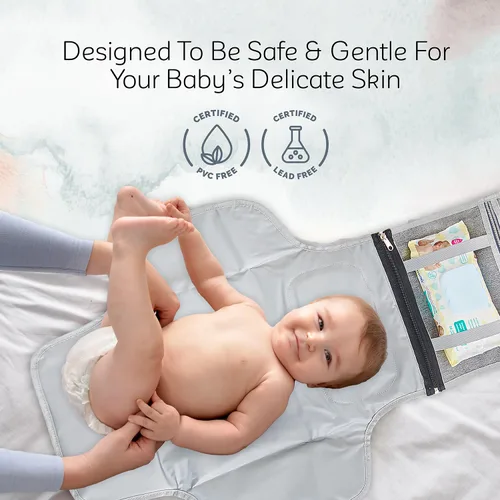 Miniatura 4 de KiddyCare Cambiador de pañales portátil para viajes de bebé Cambiador portátil para bebé recién nacido niña y niño Cambiador de pañales plegable