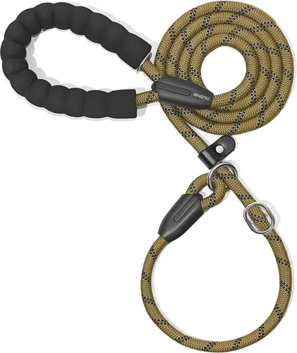 Miniatura 12 de iYoShop Correa antideslizante duradera para perro con mango acolchado e hilos altamente reflectantes, correa de entrenamiento para perros sin Gris