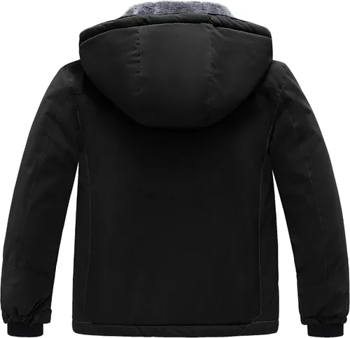 Miniatura 2 de Wantdo - Chamarra de esquí impermeable con capucha de forro polar para invierno y nieve, resistente al viento