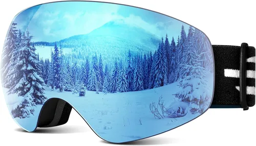 Miniatura 8 de Gafas de esquí para niños, gafas de esquí de nieve para niños, jóvenes, adolescentes, niños y niñas de 5 a 14 años 03.white con lente plateada