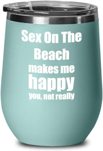Sexo en la playa Cóctel Copa de vino Amante Ventilador Divertido Regalo Alcohol Mixto Bebida Aislante Vaso Con Tapa Verde