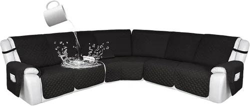 Miniatura 198 de HDCAXKJ Fundas de sofá seccional reclinable 100% impermeable, forma de L, funda de sofá reclinable lavable acolchada suave para mascotas, perro