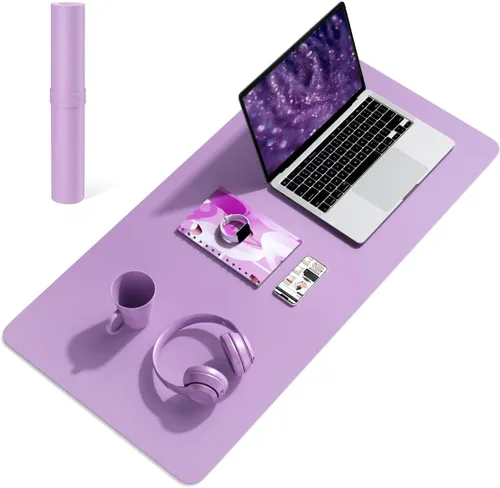 Miniatura 28 de YSAGi Almohadilla de escritorio de piel antideslizante, tapete impermeable para teclado de computadora portátil, protector de mesa y alfombrilla