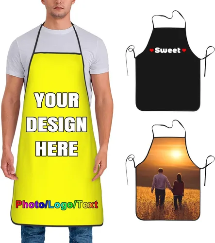 Miniatura 17 de Delantal de chef personalizado para hombres y mujeres, para cocinar, con nombre, logotipo, foto, regalos de cocina para familiares y amigos