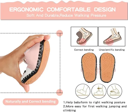 Miniatura 4 de SEBELLST Zapatos para bebés de 6 a 12 meses, 12-18 meses, zapatos para bebés recién nacidos de 0 a 6 meses, zapatos de cuna para bebé, zapatos