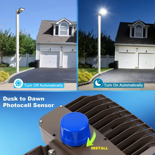 Miniatura 3 de Luz LED de estacionamiento de 150 W, montaje en muñón del atardecer al amanecer, 5000 K, seguridad para área comercial, luces LED de estacionamiento
