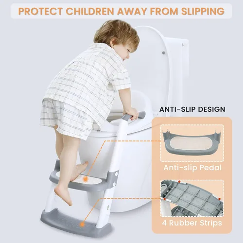 Miniatura 3 de JASSONE® Asiento de Entrenamiento para Ir al Baño, Taburete de Paso para Niños Pequeños, Inodoro de Entrenamiento para Ir al Baño 2 en 1 para Niños