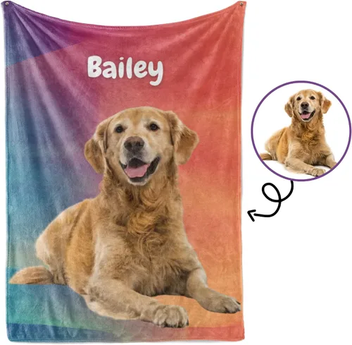 Manta personalizada con fotos de perro, regalos personalizados con foto de mascota, manta de 40 x 50 pulgadas, manta ultrasuave de doble cara para