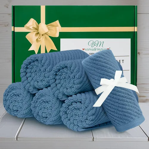 Miniatura 47 de VOOVA & MOVAS Toallas de mano blancas - 100% algodón Ligeras Gruesas Secado rápido Suaves Absorbentes, paquete de 4 piezas grandes de 18