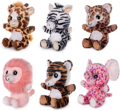 Miniatura 2 de My OLi Juego de juguetes de peluche de Navidad, 6 unidades de animales de peluche suaves de alta calidad, personajes navideños con Papá Noel, muñeco