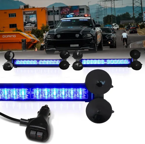 Miniatura 13 de LUMENIX Barra de Luces LED Estroboscópicas de Asesor de Tráfico de Emergencia de 2x12 Pulgadas para Ventana Delantera/Trasera Parabrisas 2-en-1