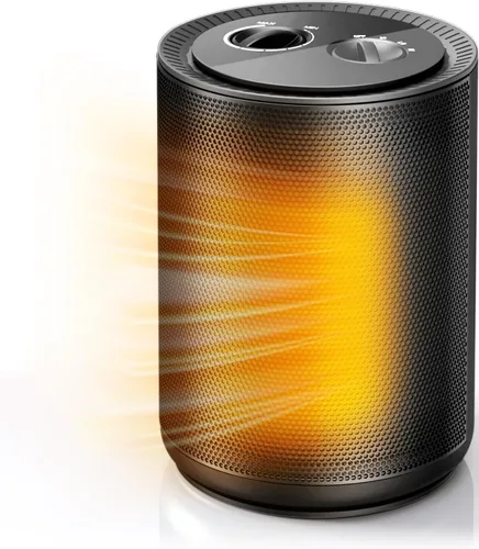 Electactic - Calentador pequeño de espacio para uso en interiores, calentador eléctrico portátil con control remoto, termostato, bloqueo para niños