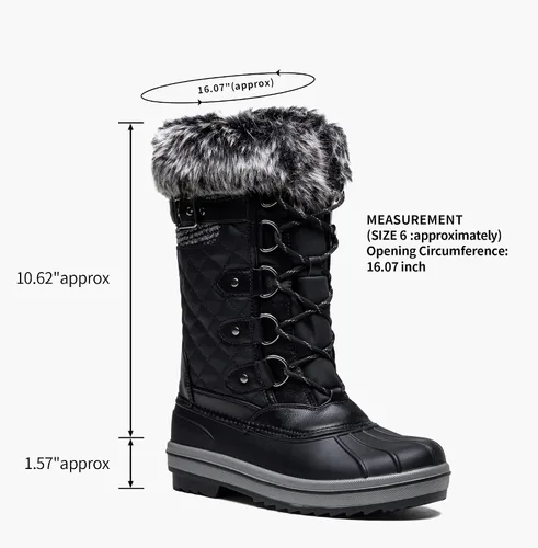 Miniatura 4 de Vepose Botas de nieve de invierno 974A para mujer, impermeables, cómodas, de media pantorrilla, para invierno