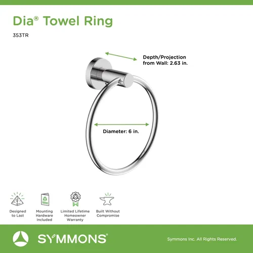 Miniatura 8 de Symmons 35AC3BUNDLE - Juego de accesorios de baño de pared de 3 piezas de diámetro en cromo pulido