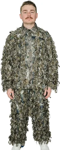 Miniatura 12 de QuikCamo Mossy Oak 3D Leafy Camo Ghillie Suit - Breathable Quiet Mesh, Snaps and Zippered Pockets for Turkey Hunting
