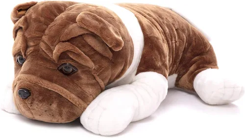 Miniatura 2 de Plushland Juguetes de peluche realistas para cachorros, figuras de felpa navideñas para niños, bebés para jugar (Bulldog 10 pulgadas)