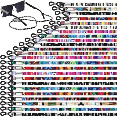 Frienda Correa para gafas, soporte para gafas, cadena de cordón para gafas, cordón multicolor para lentes de sol para mujeres y hombres (24 piezas)
