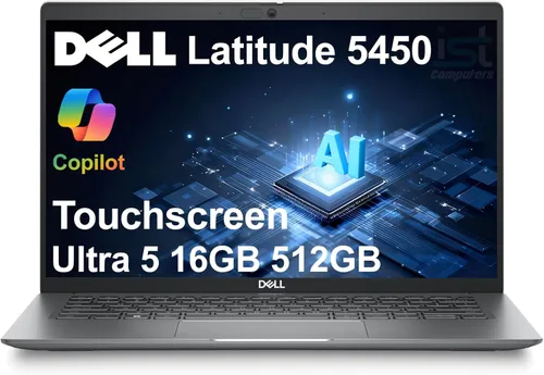 Laptop de Negocios Dell Latitude 5450 5000 (Pantalla Táctil FHD de 14", Intel 12-Core Ultra 5 135U (> i7-1355U), 16GB DDR5, 512GB SSD) Teclado