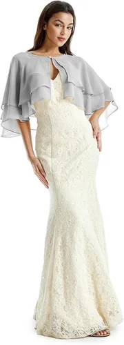 Miniatura 6 de Soft Chiffon Shawls and Wraps for Evening Dresses Sheer Wedding Shawl Wrap Scarves for Bridal Capelets Cape Cover Up